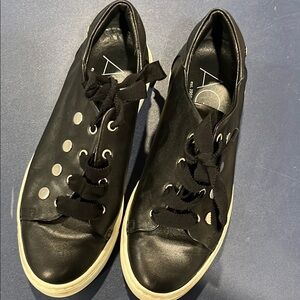 Agl Italy black leather sneakers size 37.5